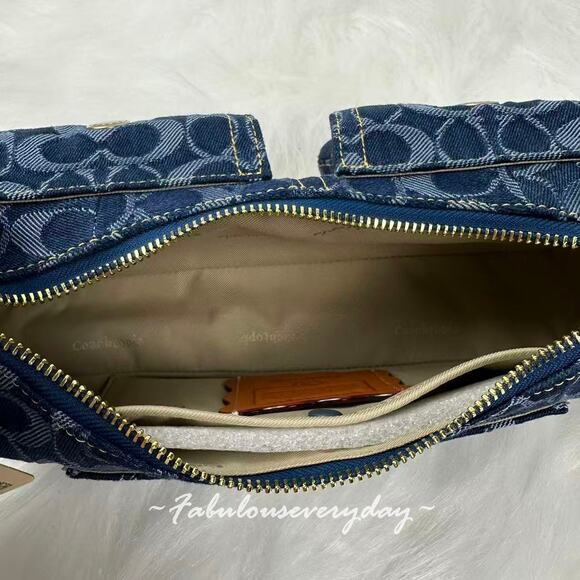 Coach Coachtopia Cargo Shoulder Bag In Signature Denim CCX90 Rainbow NWT - Picture 9 of 12